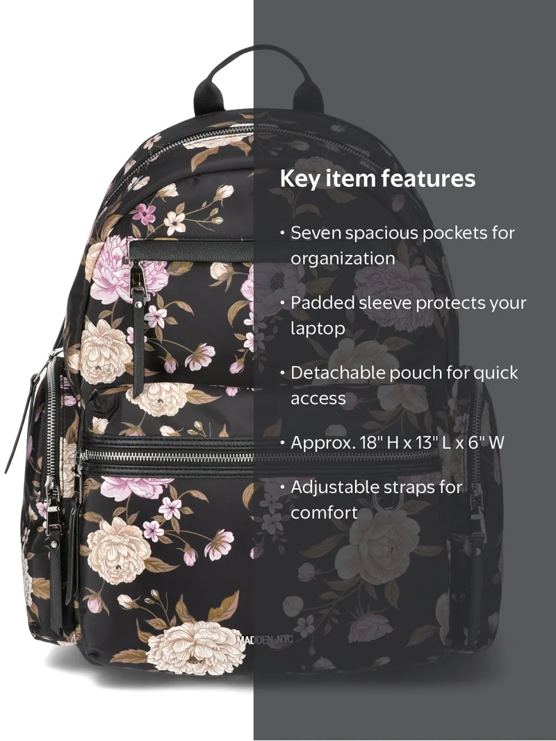 black floral mini backpack Herschel Print and the other is purple lace  the straps feature the same color divide Black Floral Backpack - Etsy