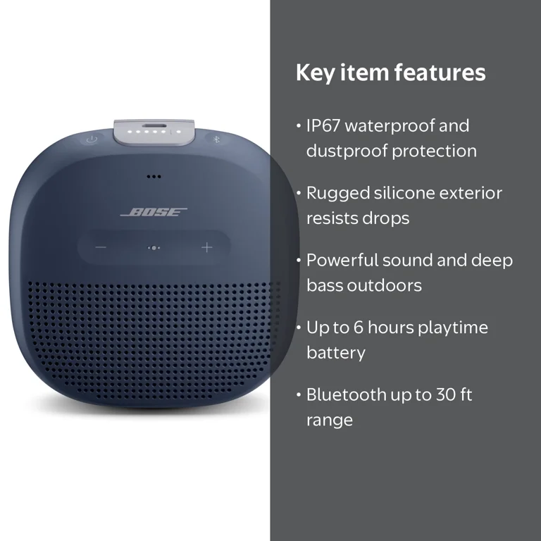 Bose SoundLink Micro Portable Bluetooth Speaker, Waterproof, Micro