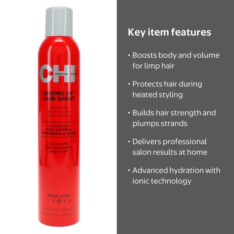 CHI, Natural Hair Spray, 10 oz, for Volumizing and Hold - Walmart.com