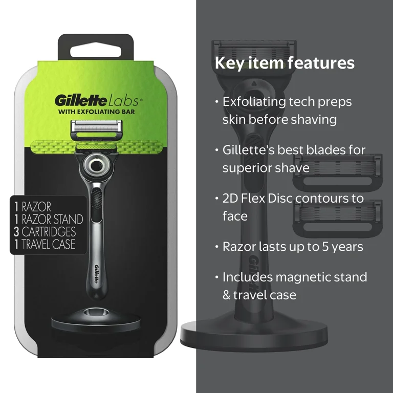 Gillette Labs Men's Razor with Exfoliating Bar - Includes 1 Handle