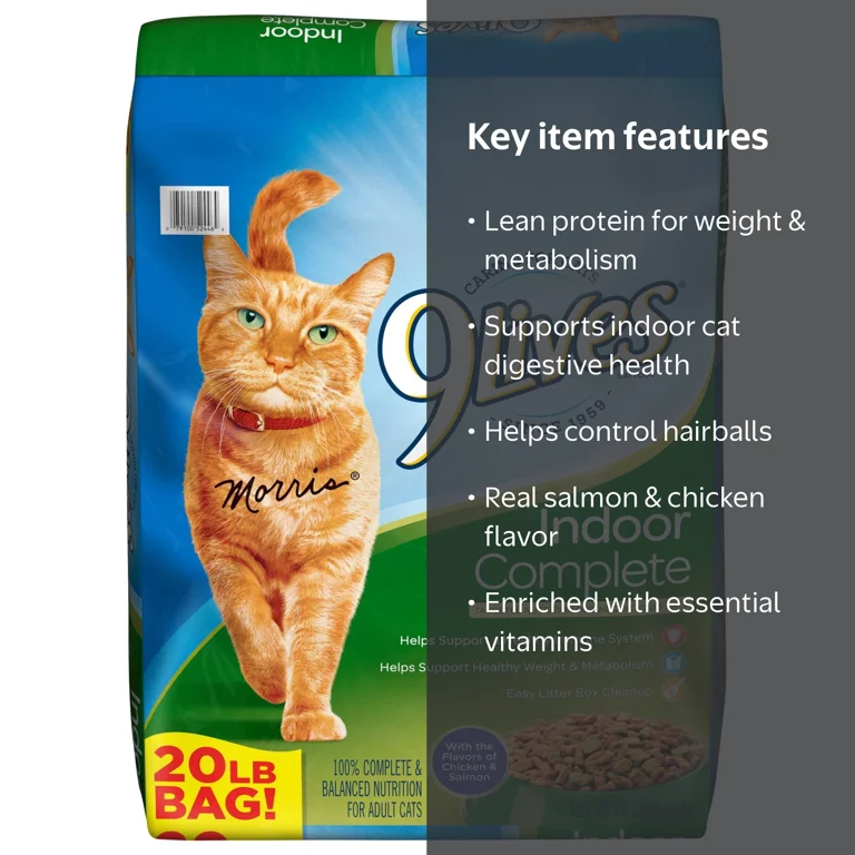 9Lives Indoor Complete Dry Cat Food with Chicken and Salmon Flavor