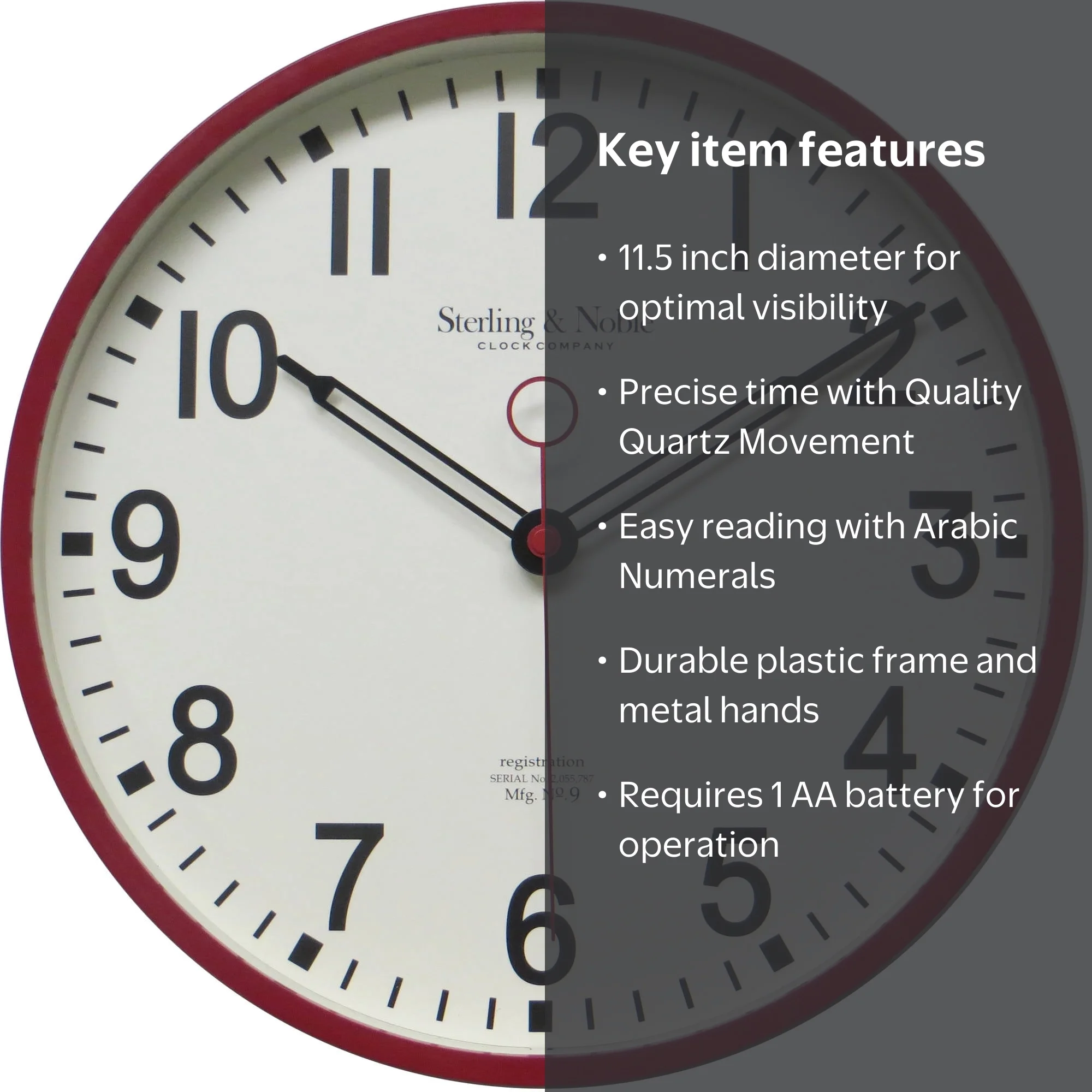 Mainstays Red Open Hands Wall Clock - Walmart.com