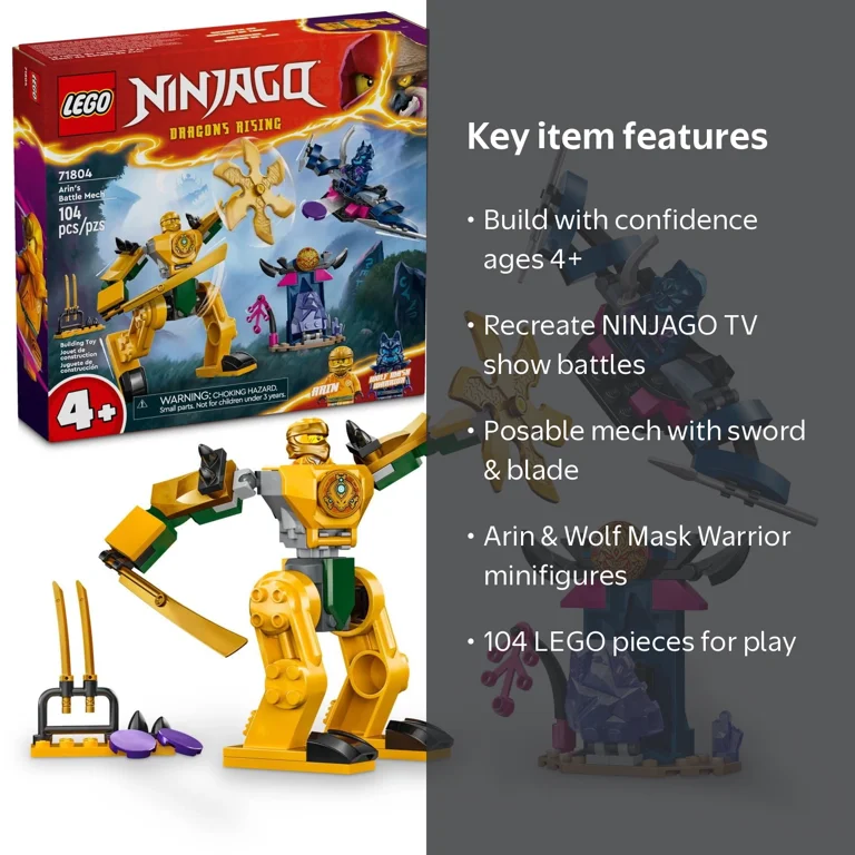 LEGO, NINJAGO Arin's Battle Mech, 71804, 104 Pieces - Walmart.com