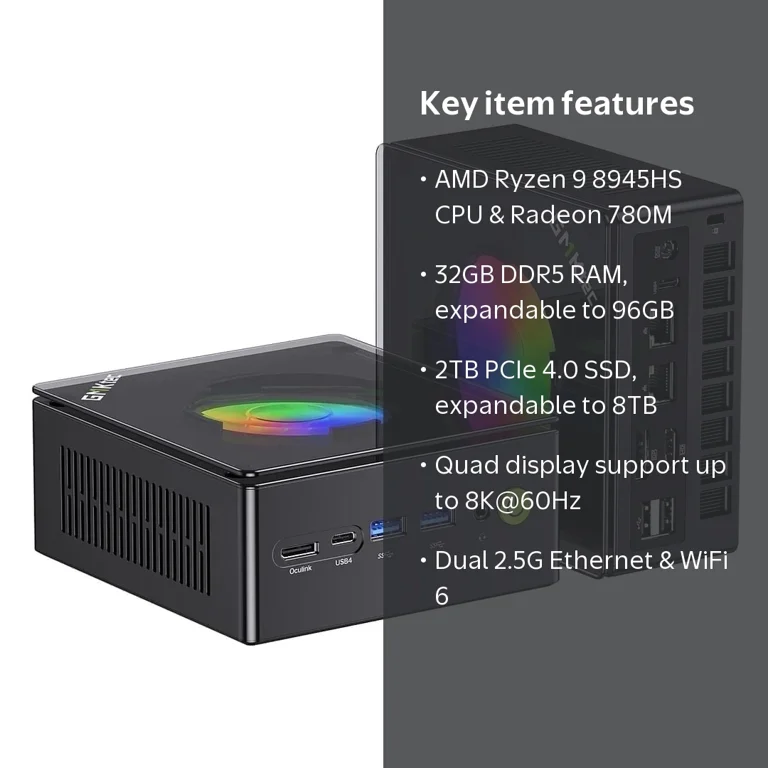 GMKtec, Gaming PC, AMD Ryzen 9-8945HS, 32GB RAM, 2TB SSD - Walmart.com