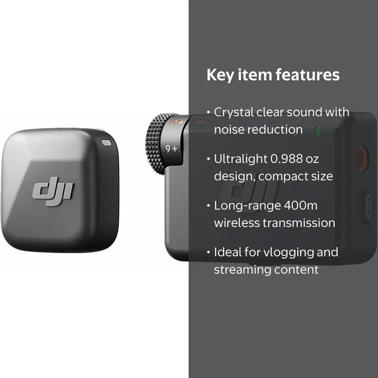 DJI Mic Mini (1 TX + 1 RX), Wireless Lavalier Microphone for