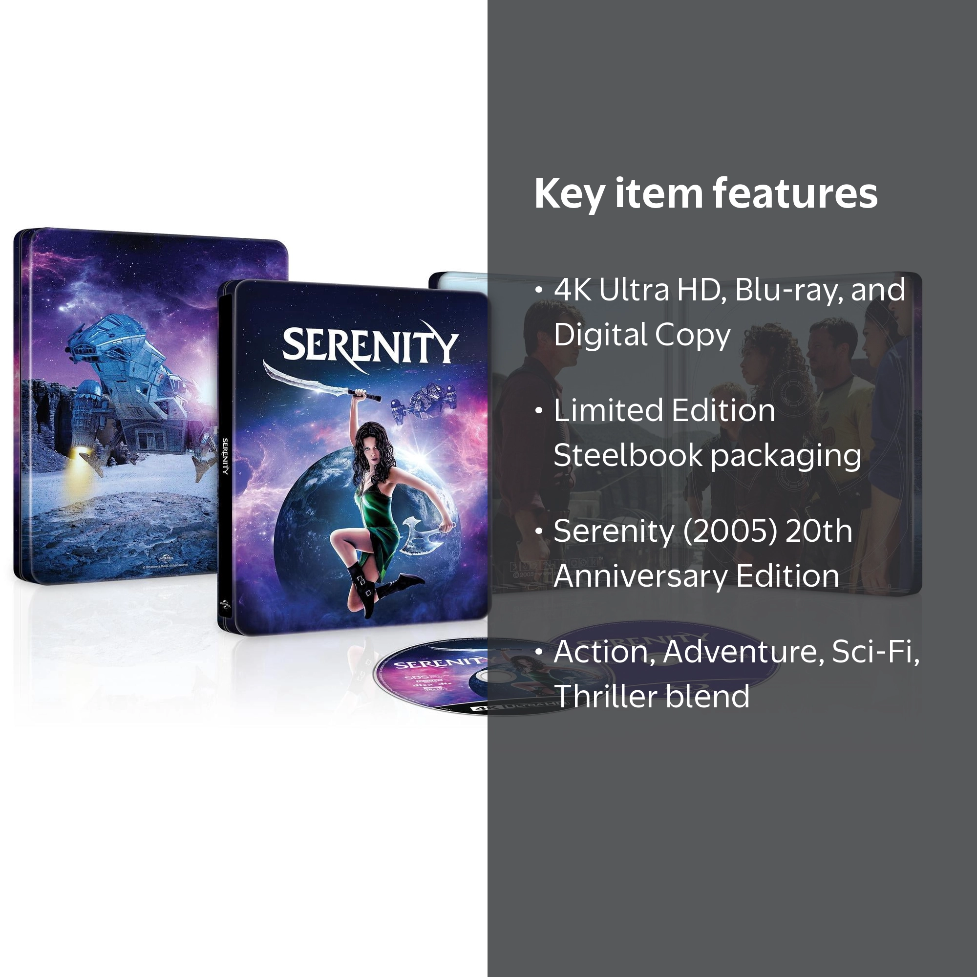 Serenity 20th Anniversary Steelbook 4K Ultra HD + Blu-ray +