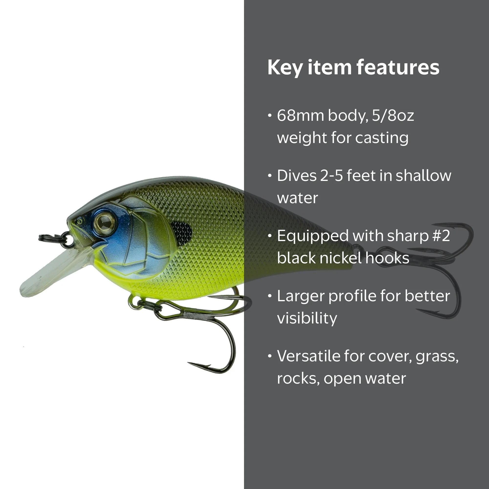 6th Sense Fishing Crush 100X Squarebill Crankbait - Green Pumpkin