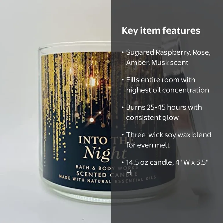 Bath & Body Works Into The Night 3 Wick Candle, Pink, 14.5 oz