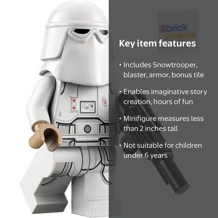 LEGO Snowtrooper Minifigure, Blaster, White Armor Kama Waist Cape