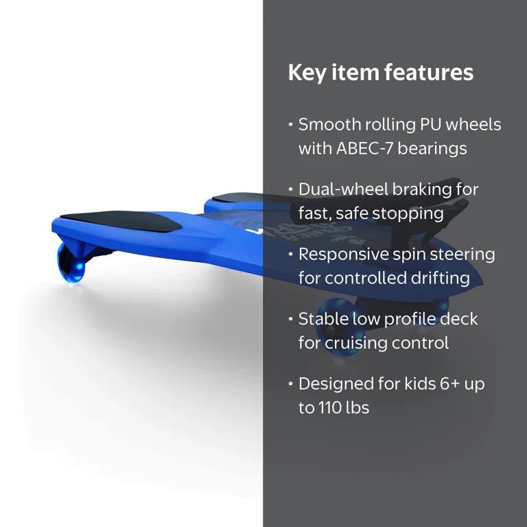 Melo Blue Spinner Shark Kneeboard Toy for Kids 6 Years and up, 74