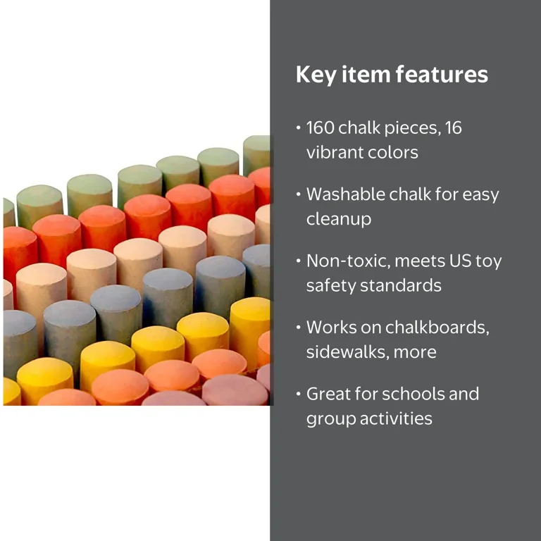 Joyfy 160PCS Washable Sidewalk Chalks for Kids Outdoor Art Play