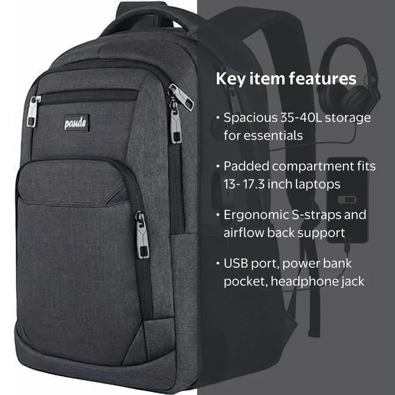 backpack with battery bank for charging laptop VersaPack MR9004: Multifunctional Urban Commuter 17.3 inch polymer battery by using sunlight and even indoor light Pack Smart Bag, travel backpack