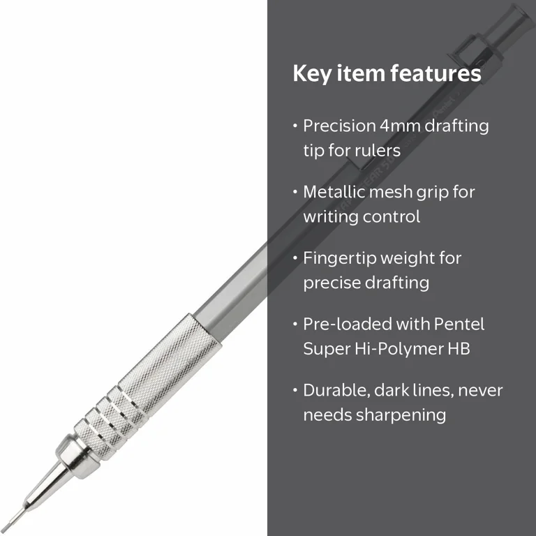 Pentel, Mechanical Pencils, GraphGear 500, 0.9 mm HB Lead