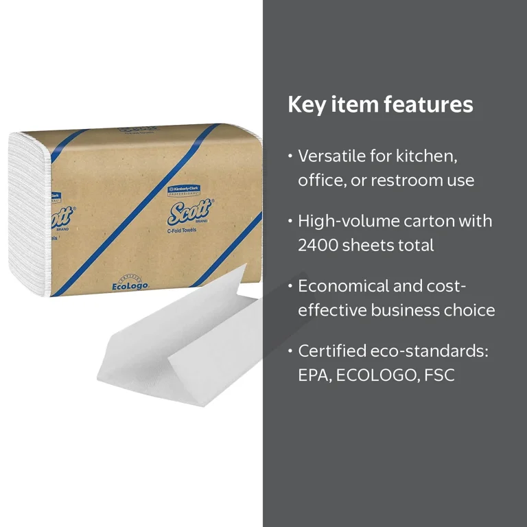 Scott 1-Ply C-Fold Paper Towels, 150 Sheets per Pack, 2400 Sheets
