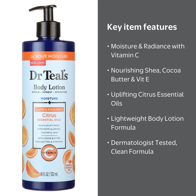 Dr Teal's Vitamin C Lotion, 18 oz. HSA/FSA Eligible - Walmart.com