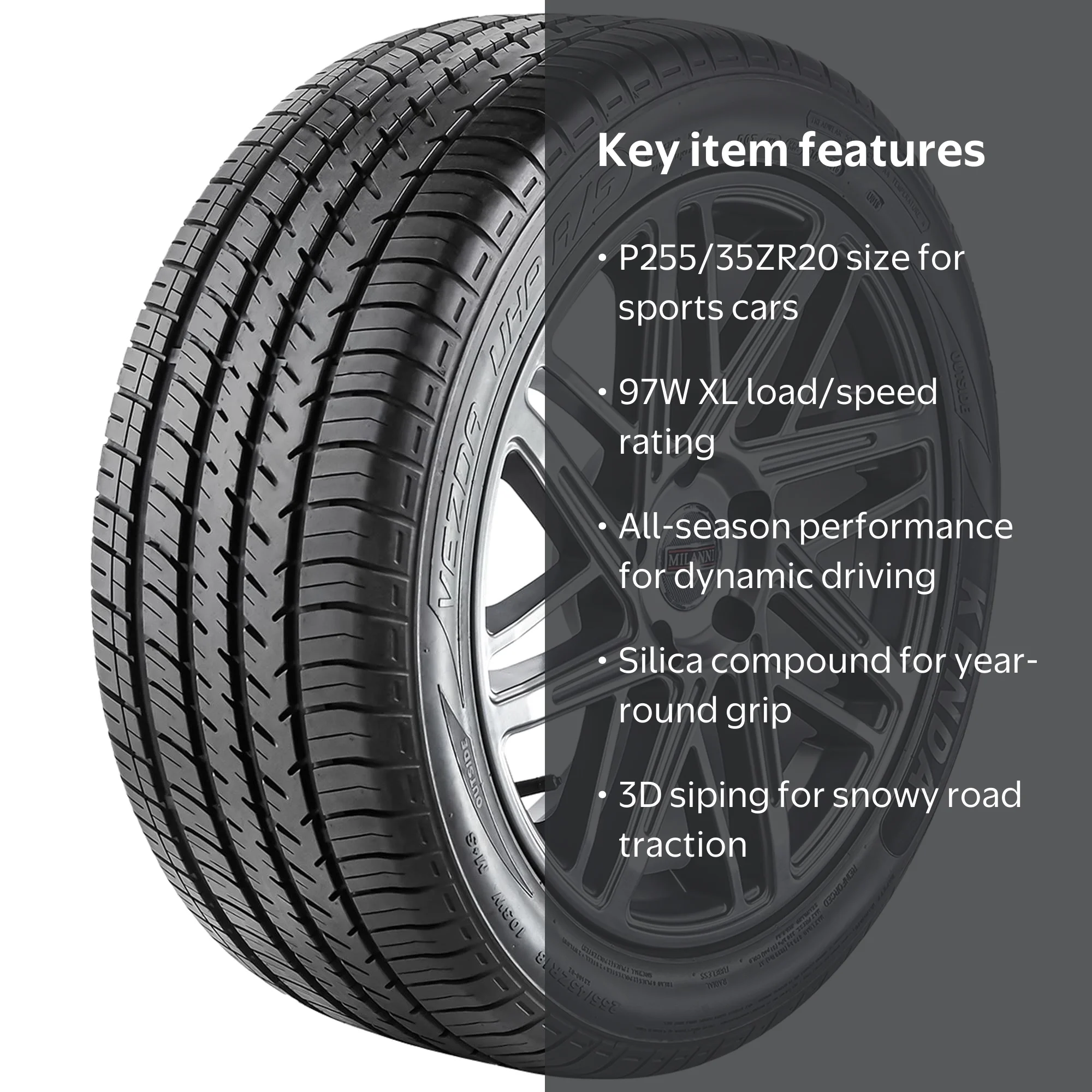 Kenda Vezda UHP A/S (KR400) UHP All Season P255/35ZR20 97W XL