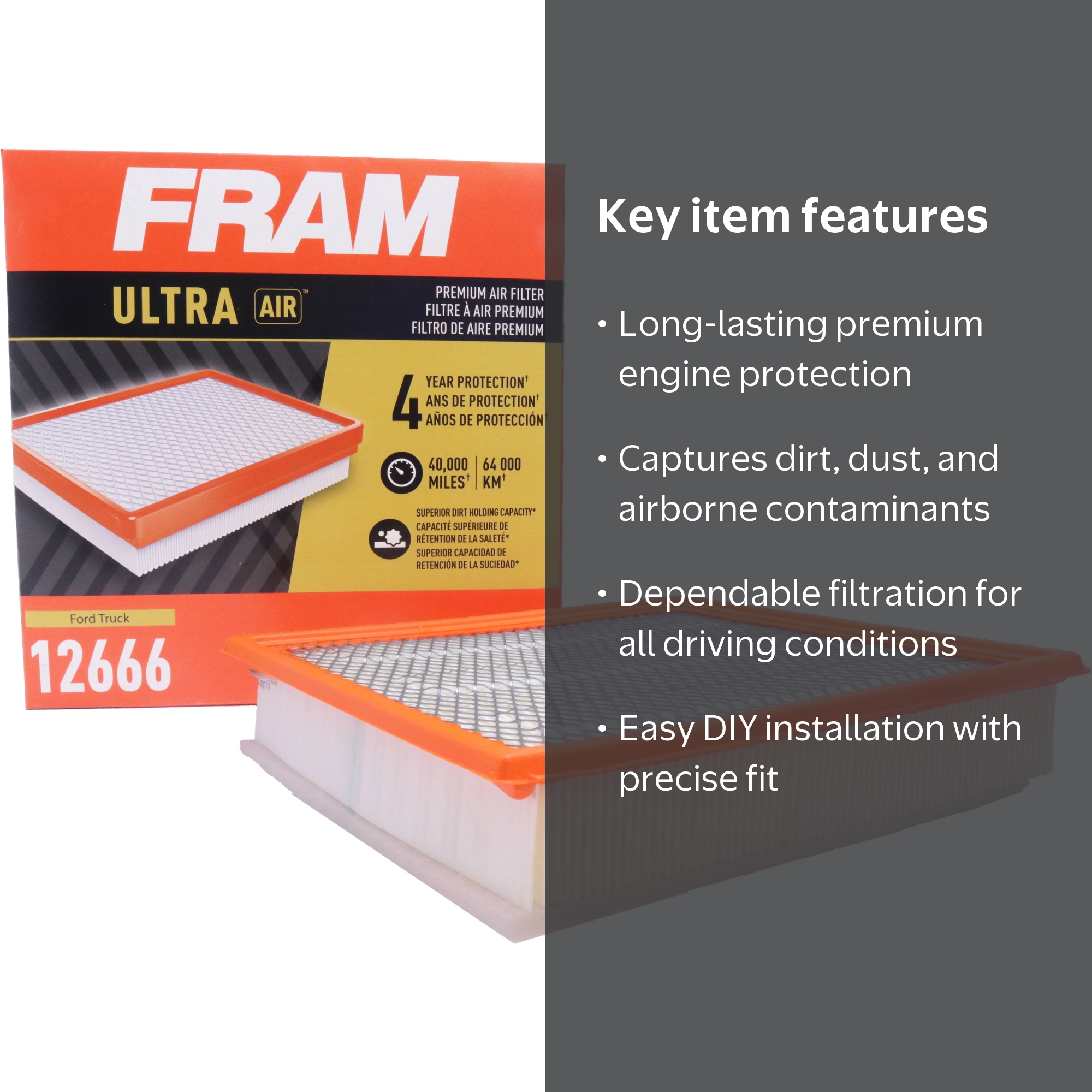 FRAM, Engine Air Filter, XGA12666, Regular, Ultimate Engine