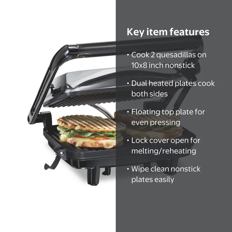 Hamilton Beach Panini Press & Indoor Grill, 10