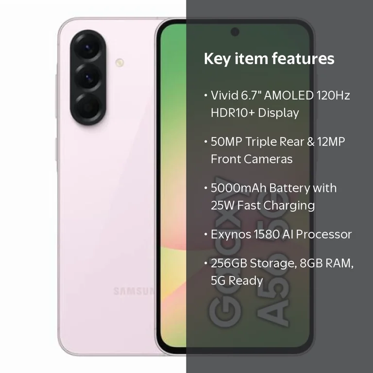 Samsung Galaxy A56 A566B 5G 2025 with AI | 256GB, 8GB, Dual SIM