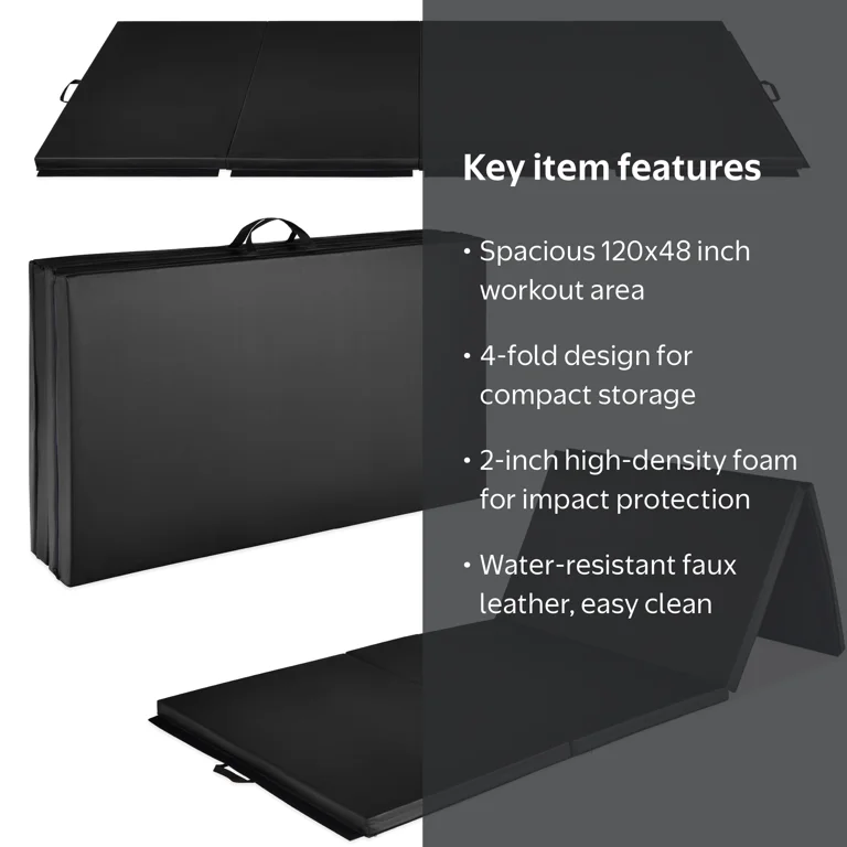 Gスタイル グランドスラム 150C HV 4500 4600 4本セット Best Choice Products Folding Gym Mat, 10ftx4ftx2in, 4-Panel, Black