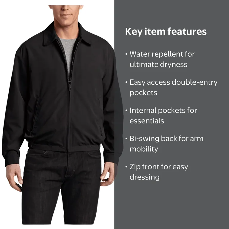 #FR2 GOLF ブラックジャケット London Fog Golf Jacket Two Double Entry Pockets, Black - Walmart.com