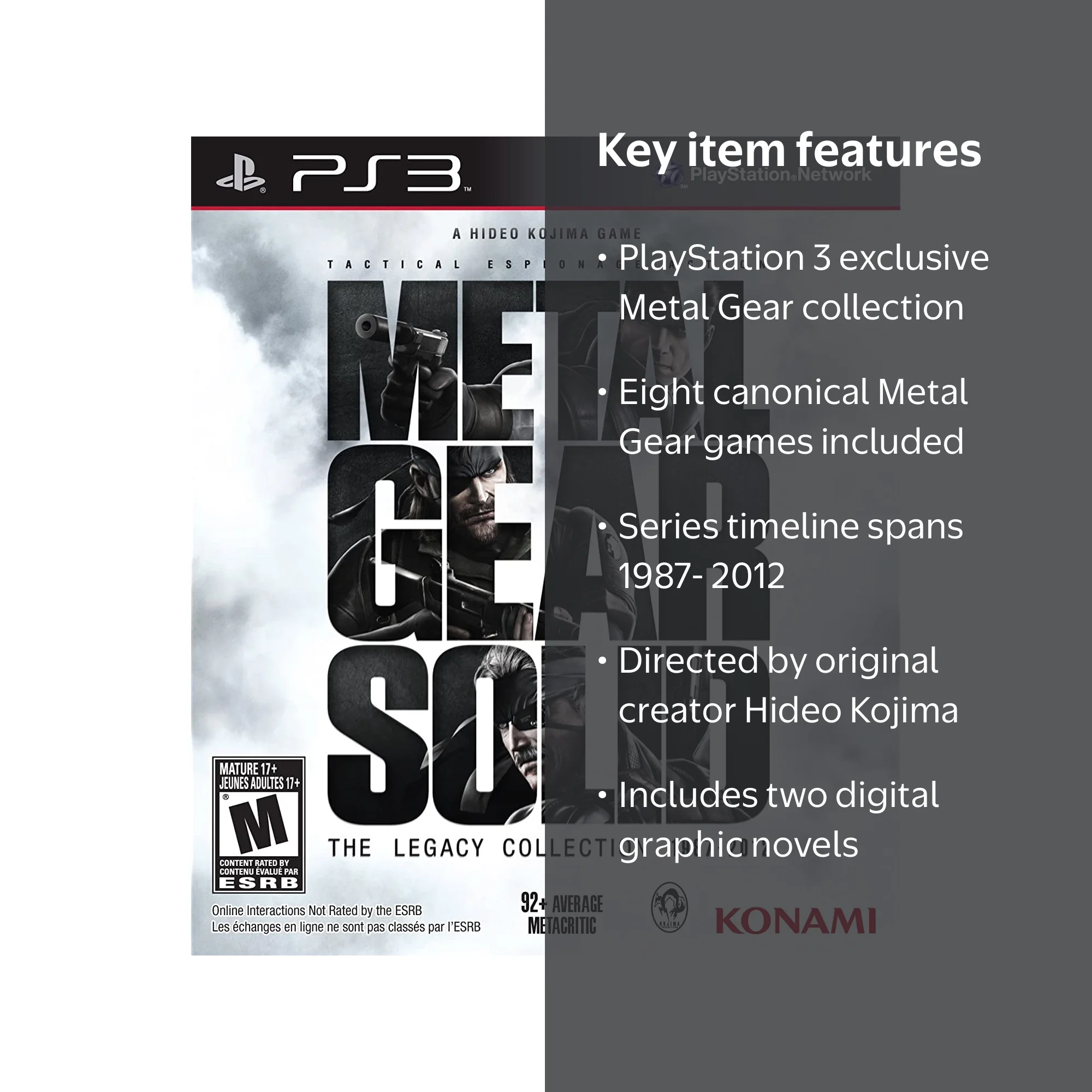 Konami - Metal Gear Solid: The Legacy Collection - Sony PlayStation 3 -  Video Game - Walmart.com