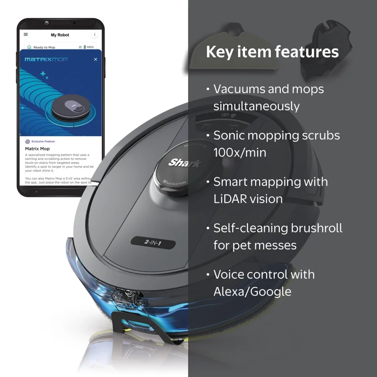 Shark IQ Ultra Robotic Vacuum and Sonic Mop, Pet Hair Cleaner with
