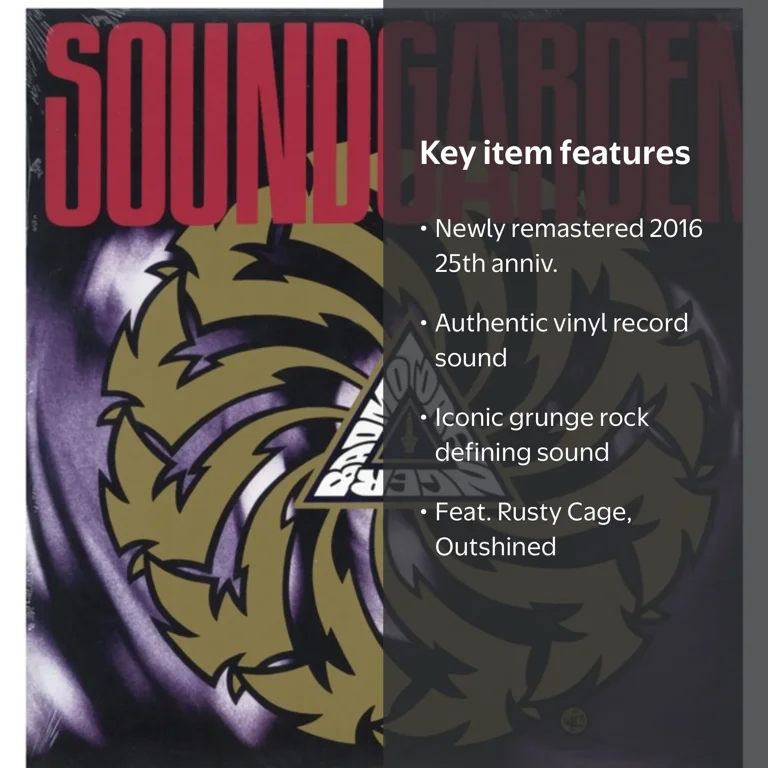 A&M, Soundgarden Badmotorfinger Vinyl, 2x Platinum Remastered