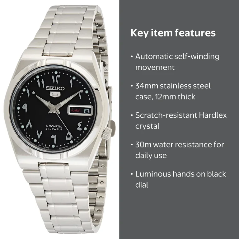 Seiko 5 Men's Watch SNK063J5, Automatic Movement, Silver-Tone