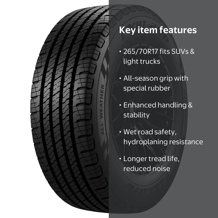 Lexani, SUV Tire, Highway 265/70R17 113T, Black, All-Season