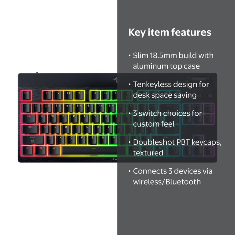 Razer BlackWidow V4 Low-profile Tenkeyless HyperSpeed Wireless Low