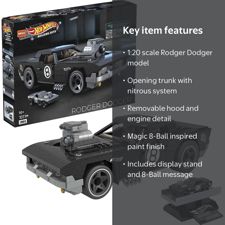Free Shipping! Mattel Hot Wheels Rodger Dodger Set, 1:20 Scale