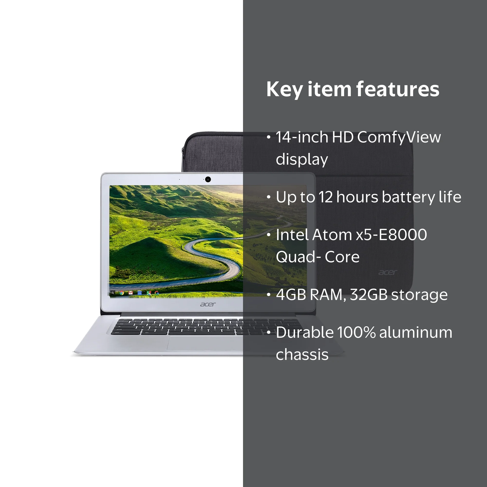 Acer Chromebook 14 Laptop, Intel Atom Quad-Core Processor, 14