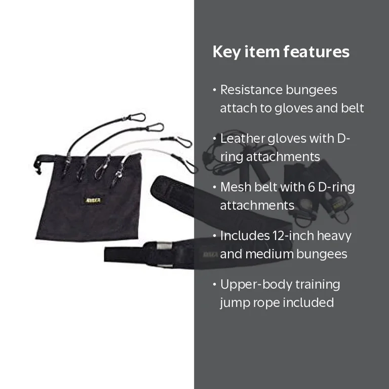 GOLD'S GYM トレーニングセット Gold's Gym MMA Training Kit, Resistance Bungees, Leather Gloves