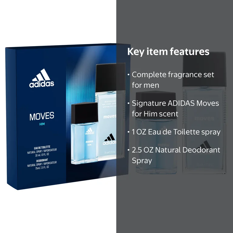 ADIDAS Moves Fragrance Gift Set for Him: 2-Piece Eau de Toilette
