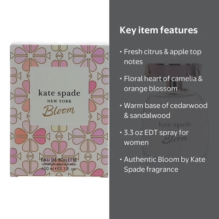 Kate Spade New York Bloom EDT Spray 3.4 oz, Apple, Camelia