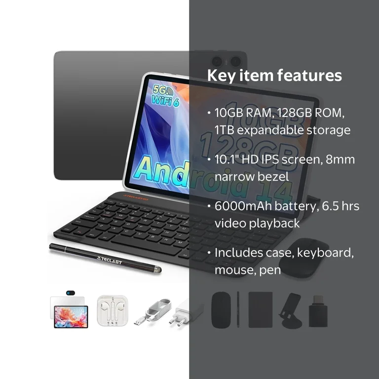 Wi-Fiモデル／ TECLAST 正規品 128GB 10.1インチ Free Shipping! Teclast Android 14 Tablet 10.1 inch WiFi 5G Octa