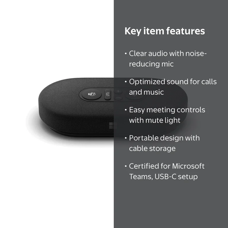 Microsoft Modern USB-C Speaker, Noise-Reducing Microphone