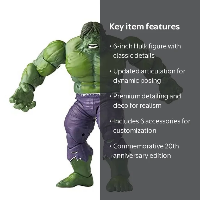 Marvel Legends Hulk Action Figure - 20th Anniversary Retro