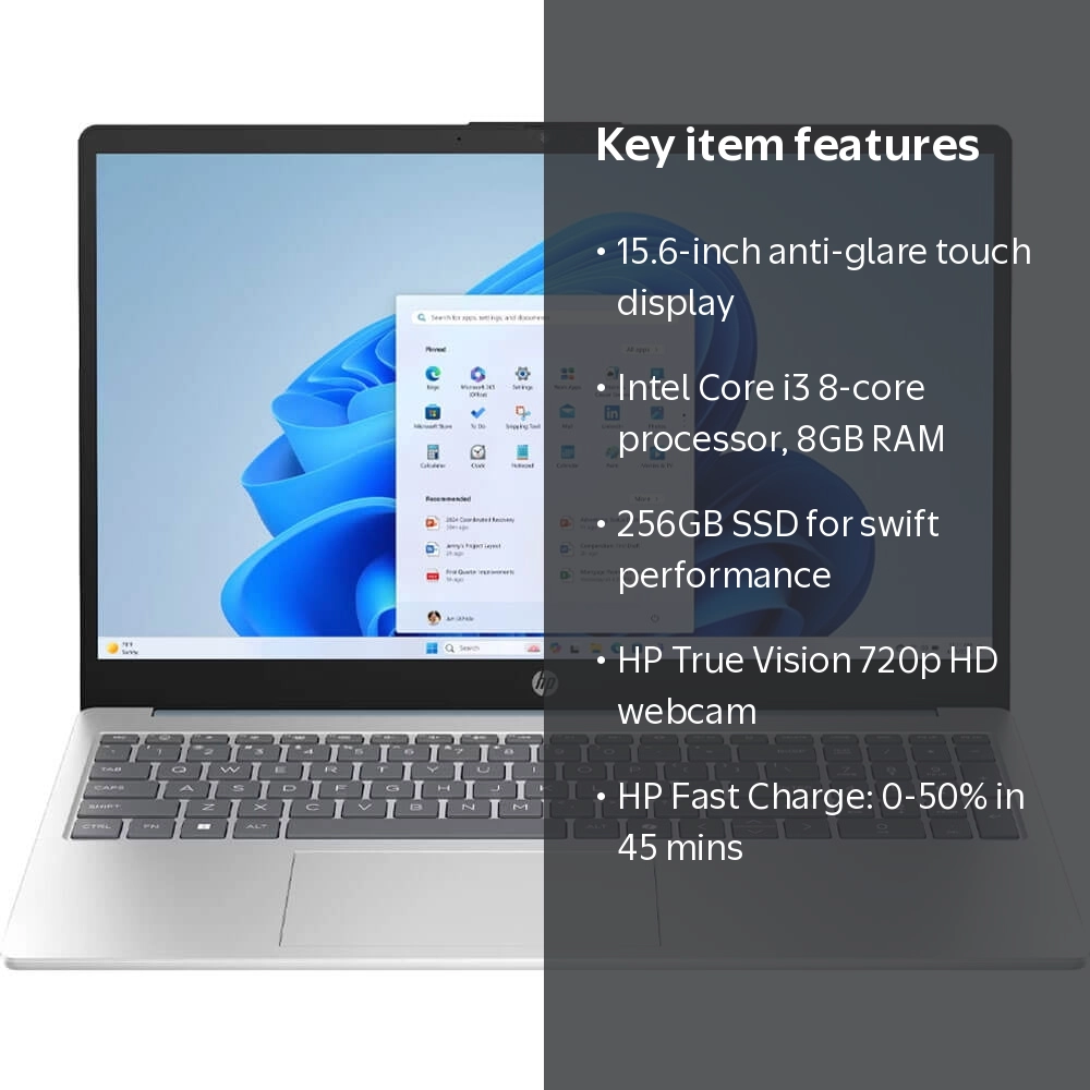 HP, 15-FD0883NR Touch Screen Laptop, 15.6 inch, Blue - Walmart.com