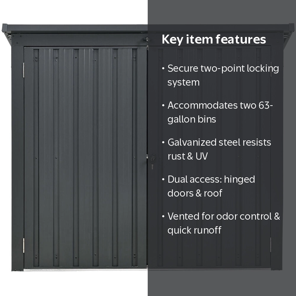 Hanover Trash and Recyclables Storage Shed | Pent Roof