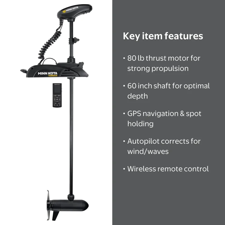 Minn Kota Terrova Trolling Motor, 80 lb. Thrust, 60