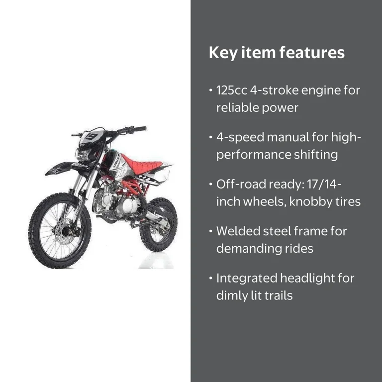 Apollo DB X19 - 125cc Gas Powered Dirt Bike with Headlights For