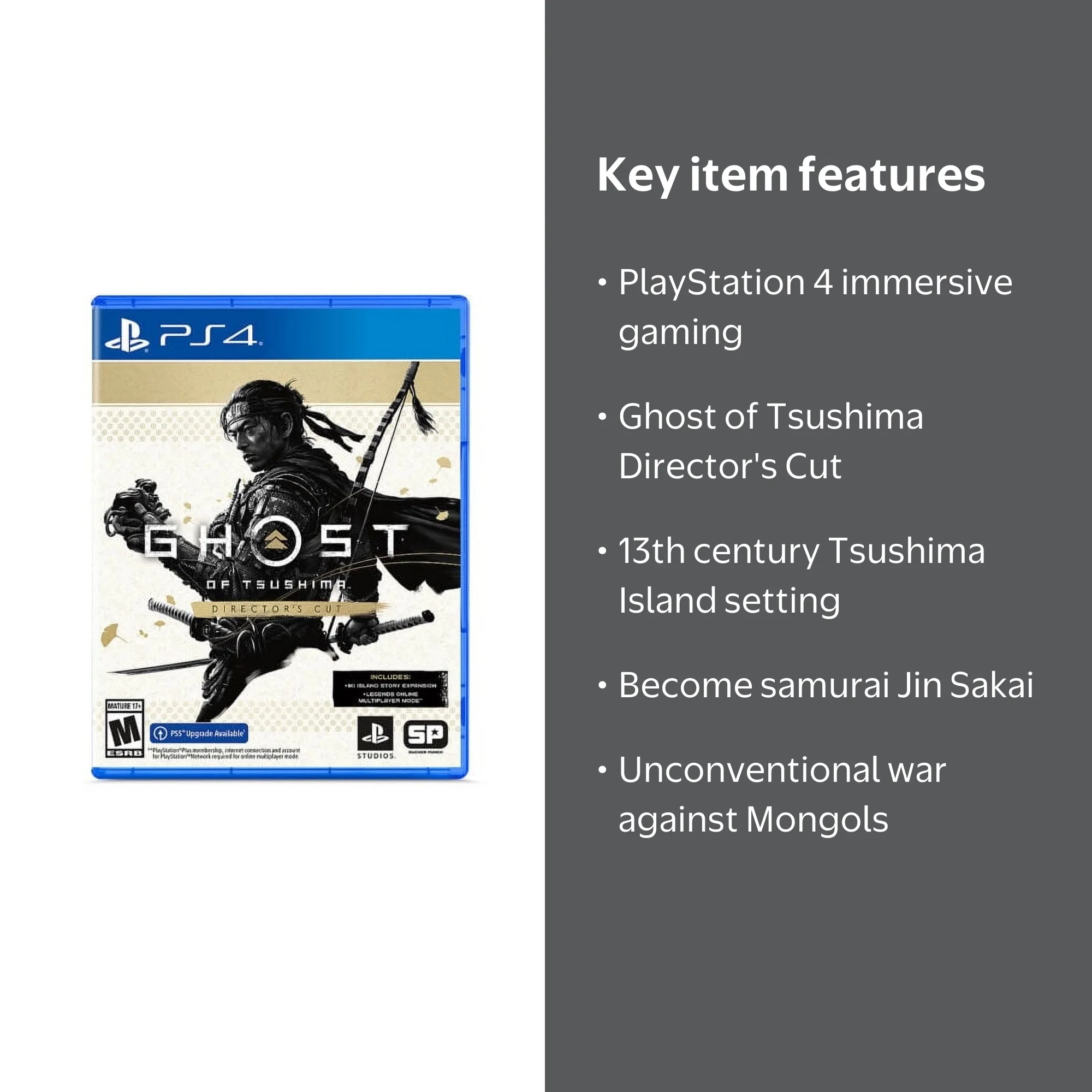 Ghost of Tsushima Director's Cut - PS4, 1 Game, Action Adventure