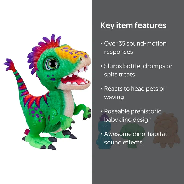 furReal Munchin Rex, Dinosaur T-Rex Toy Baby Dino Pet with 35+