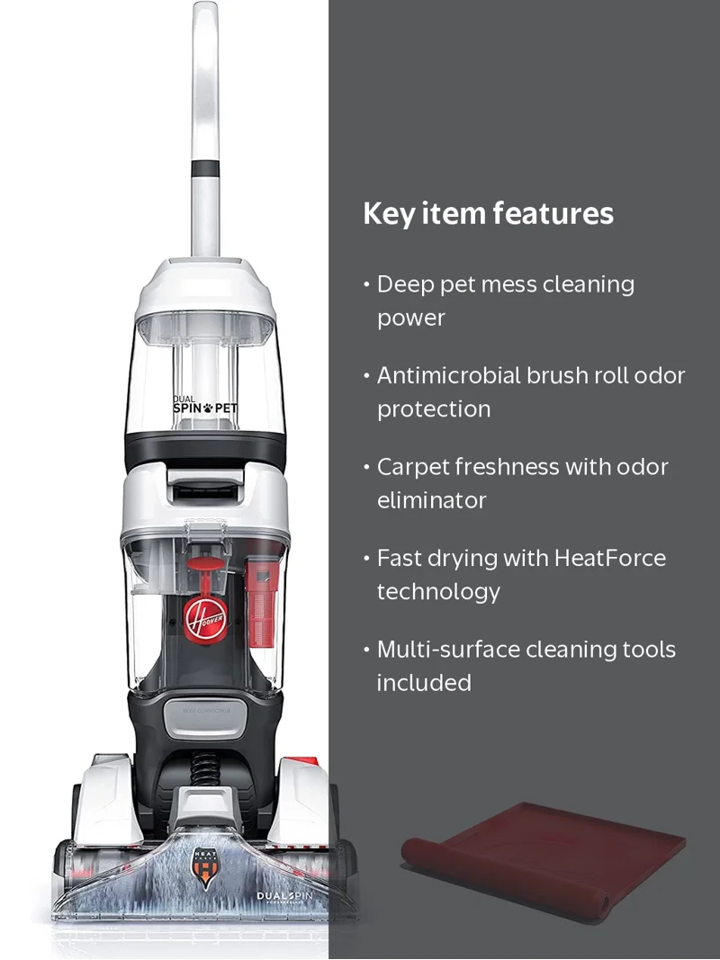 Hoover, Carpet Cleaner, FH54050V, Dual Spin Pet Plus - Walmart.com