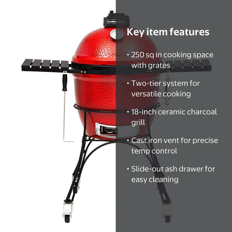 Kamado Joe Classic I 18 in. Outdoor Barbecue Charcoal Grill with