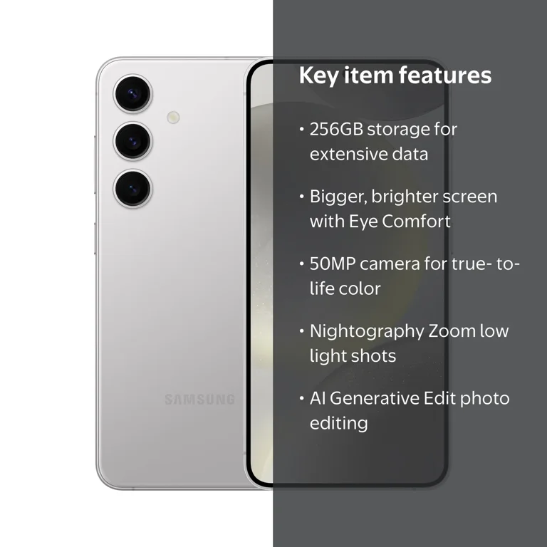 AT&T Samsung Galaxy S24 Marble Gray 256GB - Walmart.com