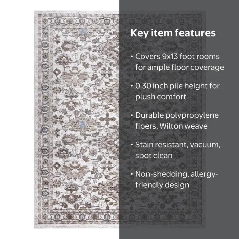 Gertmenian Alor Arcadia Traditional Oriental Ivory Indoor Area Rug