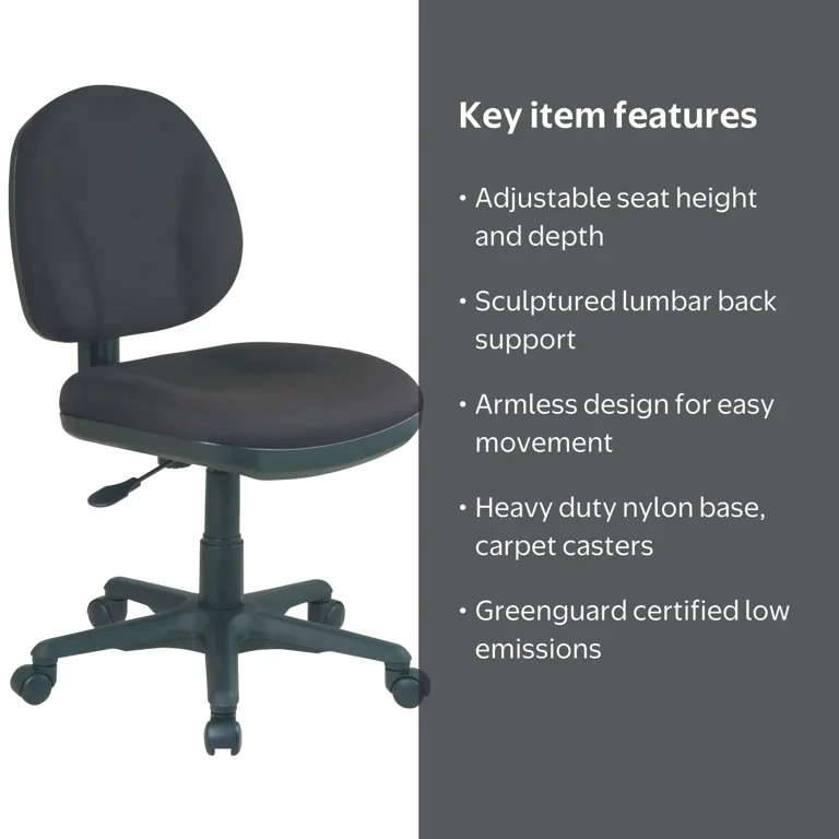Free Shipping! Work Smart Fabric Sculptured Task Chair without